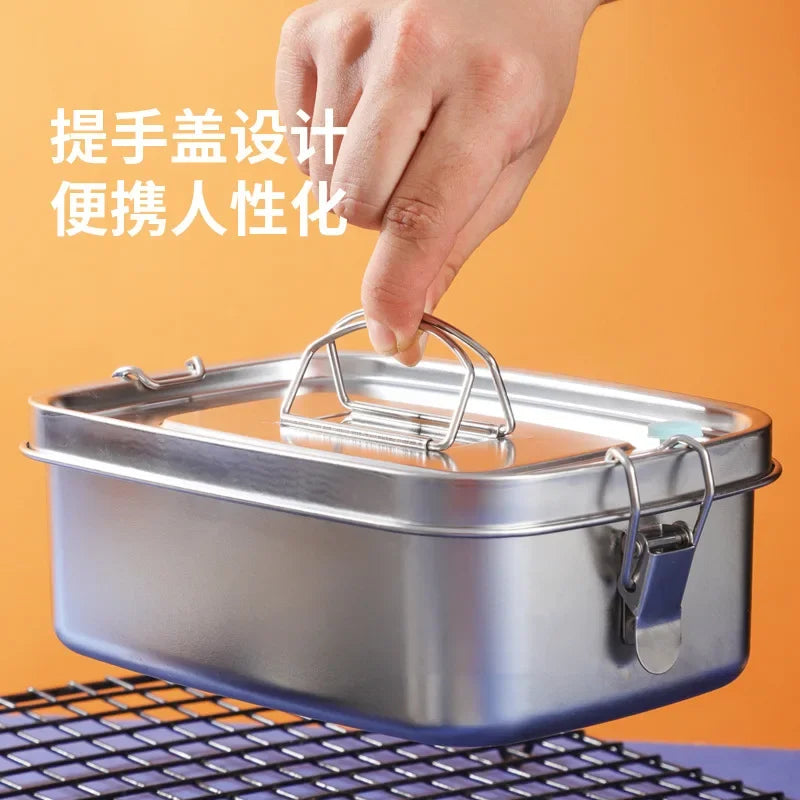 Afralia™ Stainless Steel Double Layer Lunch Box for Kids and Adults