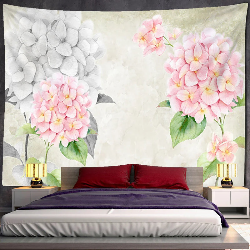 Bohemian Floral Tapestry Wall Hanging for Aesthetic Room Decor by Afralia™