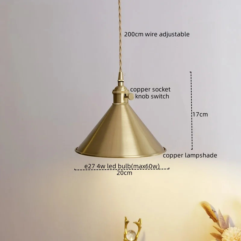 Afralia™ Copper LED Pendant Light, Modern Decor for Bedroom & Living Room