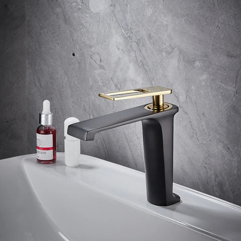 Afralia™ Stainless Steel Bathroom Basin Faucet: Deck Mounted, Hot & Cold Water Mixer Tap