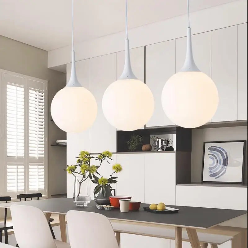 Afralia™ Glass Ball Pendant Lamp - Modern Nordic LED Lighting for Living Room & Store