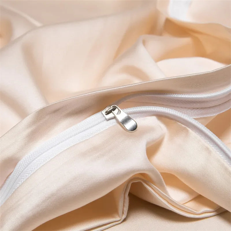 Afralia™ 120S Natural Fabric Bedding Set Summer Cooling Fitted Sheet Skin Friendly Bedclothes