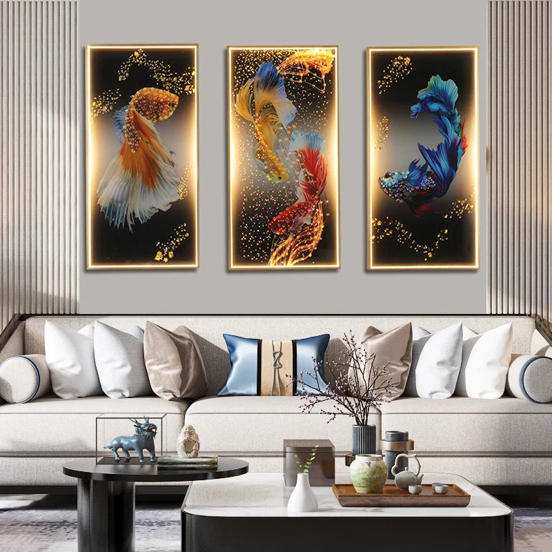 Afralia™ Fish LED Wall Sconces Set of 3 for Modern Home Decor & Ambiance
