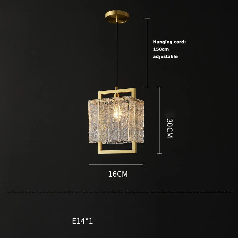 Afralia™ Copper Round Rectangular Hanging Pendant Light for Foyer Dinning Room