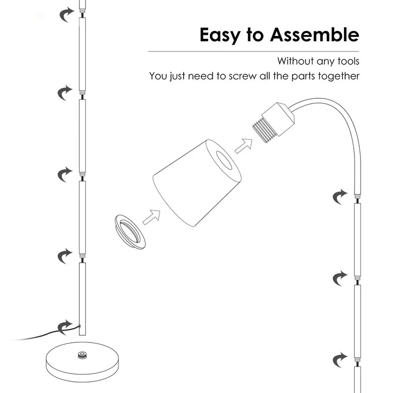 Afralia™ Nordic Floor Lamp - Creative Metal LED Standing Light for Living Room, Office, and Bedroom