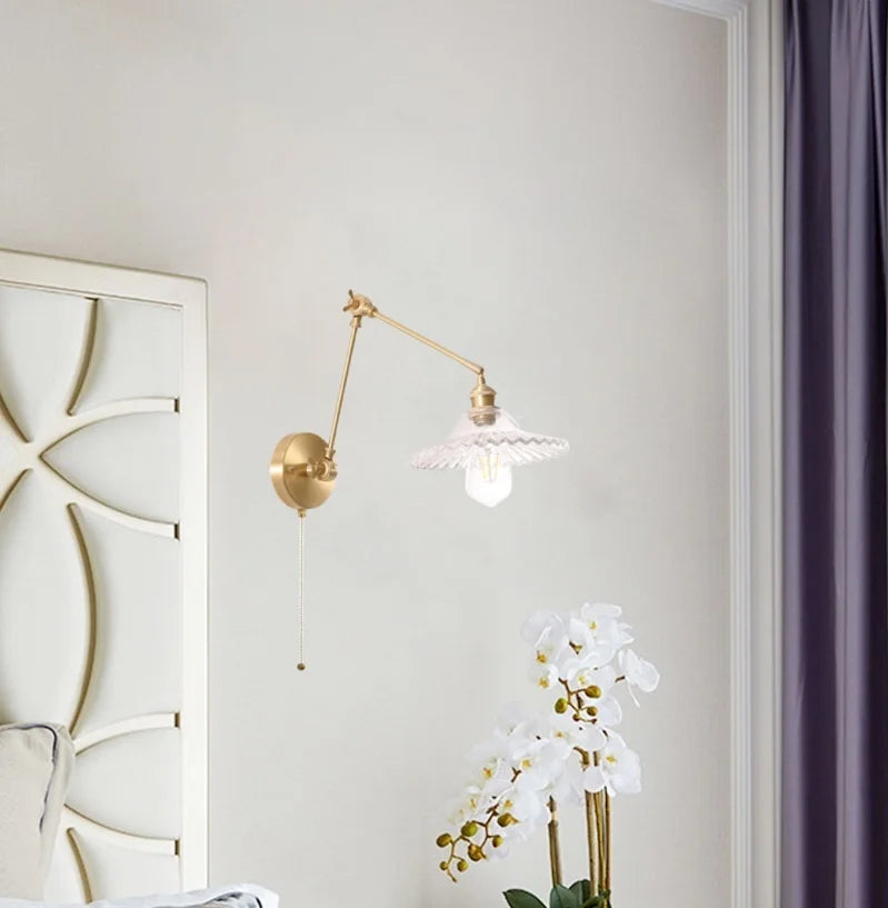 Afralia™ Glass LED Wall Lamp for Living Room Bedroom Mirror Bathroom - Nordic Minimalism