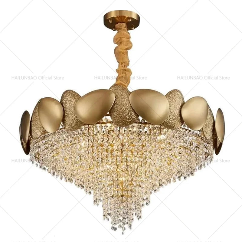 Afralia™ Elegant Crystal Chandelier for Villa Hotel Project Bedroom Restaurant Living Room