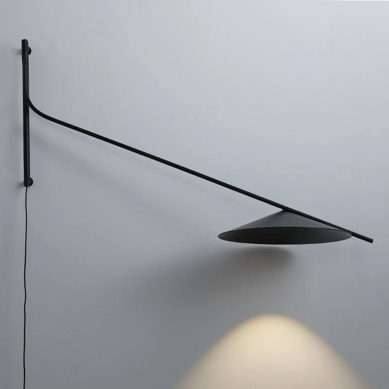 Afralia™ Modern Adjustable Wall Lamp Black LED Indoor Lighting Living Room Bedroom
