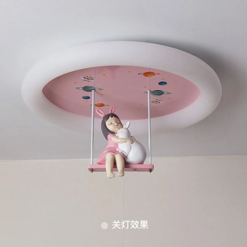 Afralia™ Princess LED Ceiling Light for Girl's Room, Modern Cartoon Design