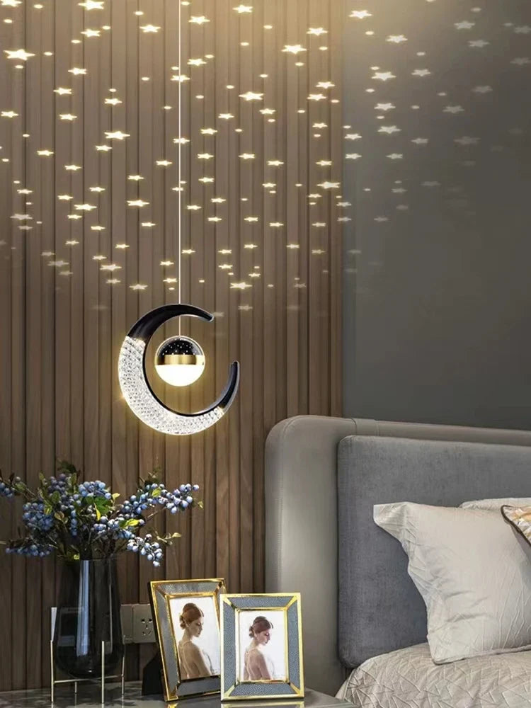 Afralia™ Moon Star Pendant Lamp for Bedroom and Kitchen Island Lighting