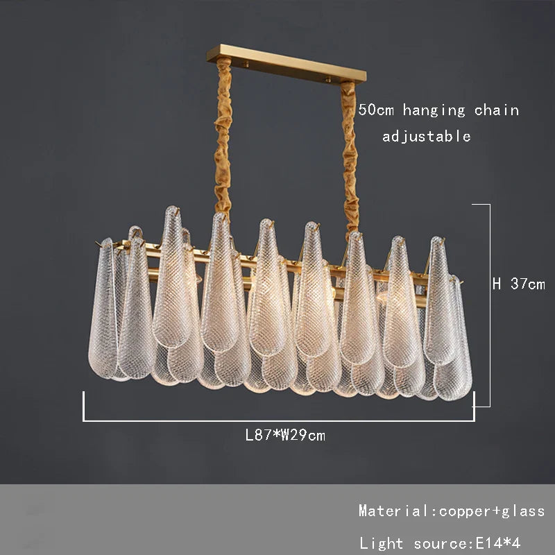 Afralia™ Gold Glass Pendant Light for Dining Table & Hotel, Modern Foyer Ceiling Lamps