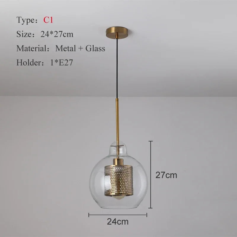 Afralia™ Nordic Glass Pendant Light for Kitchen Coffee Bar Dining