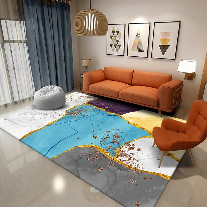 Afralia™ Nordic Velvet Carpets Luxury Living Room Bedroom Rug Anti-Slip Durable Easy Clean