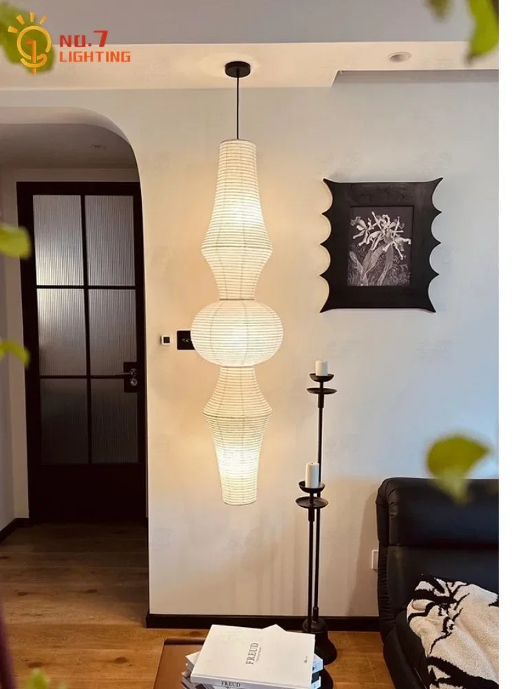 Afralia™ Noguchi Yong Pendant Lights LED E27 Chandelier for Living Room Bedroom