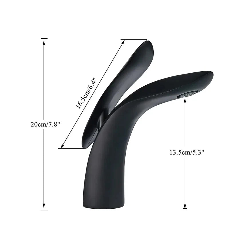 Afralia™ Shark Design Gold/Chrome Bathroom Basin Faucet - Hot/Cold Mixer Sink Tap