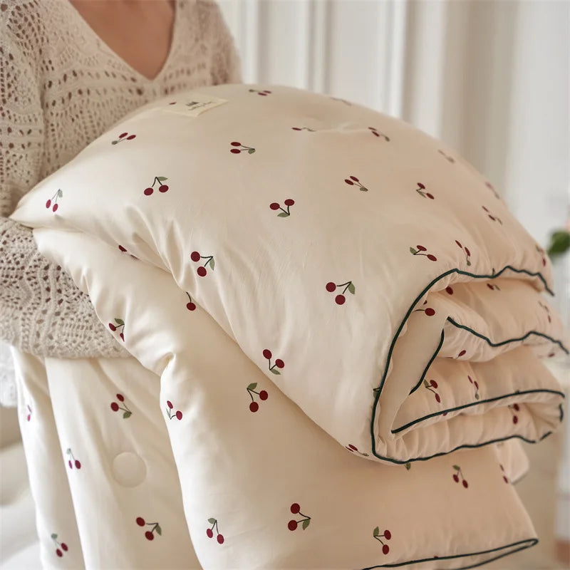 Afralia™ Soft Silky Soybean Fiber Quilt Core, Skin-Friendly Comforter for Single Double Bed