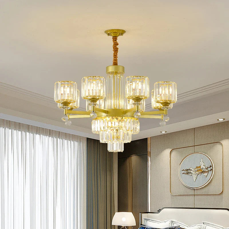 Afralia™ Crystal Chandelier: Elegant Retro Lighting for Living Room, Bedroom, and Dining Area