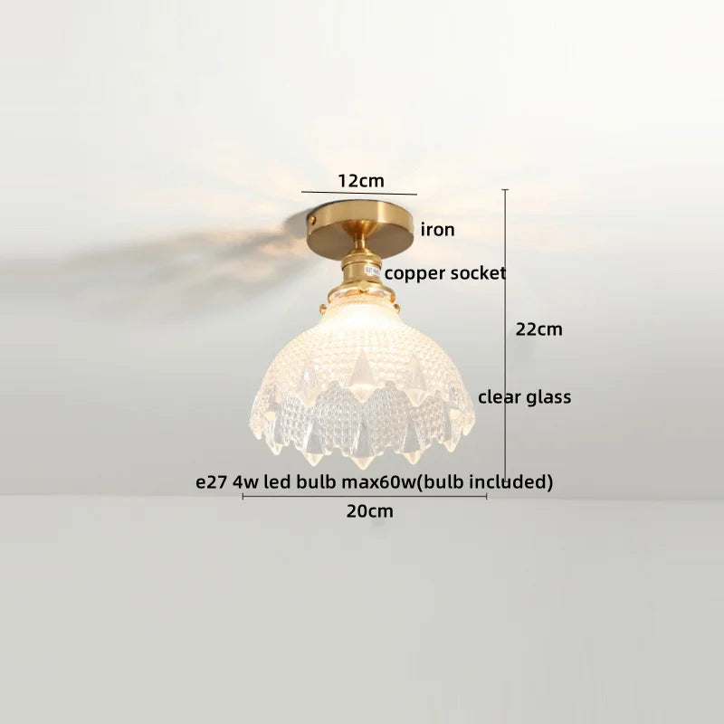 Afralia™ Glass LED Ceiling Light for Corridor Balcony Modern Indoor Lighting