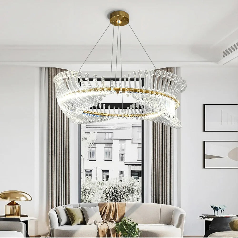 Afralia™ Luxury Gold LED Pendant Lights for Modern Home Decor