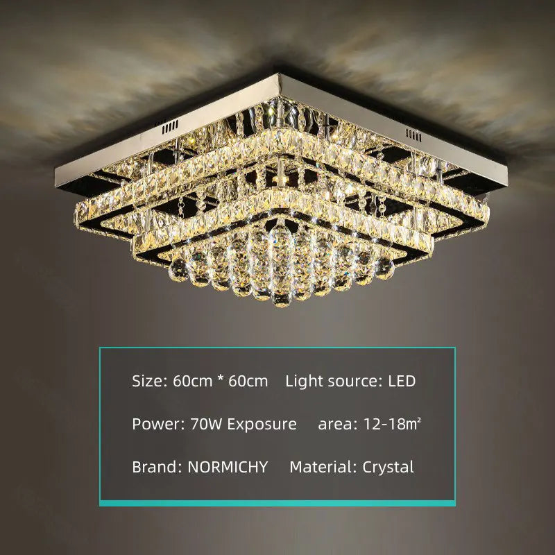 Afralia™ Crystal LED Chandelier: Modern Luxury Ceiling Lamp with Remote Control