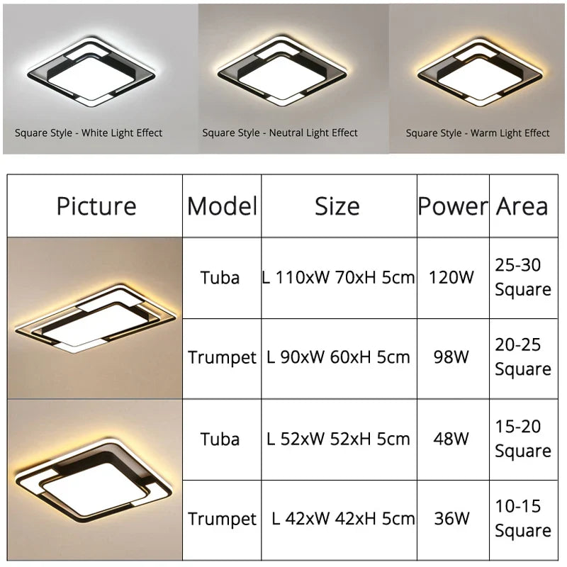 Afralia™ Modern LED Ceiling Light Fixture for Home Indoor Living Room Bedroom Dining Room