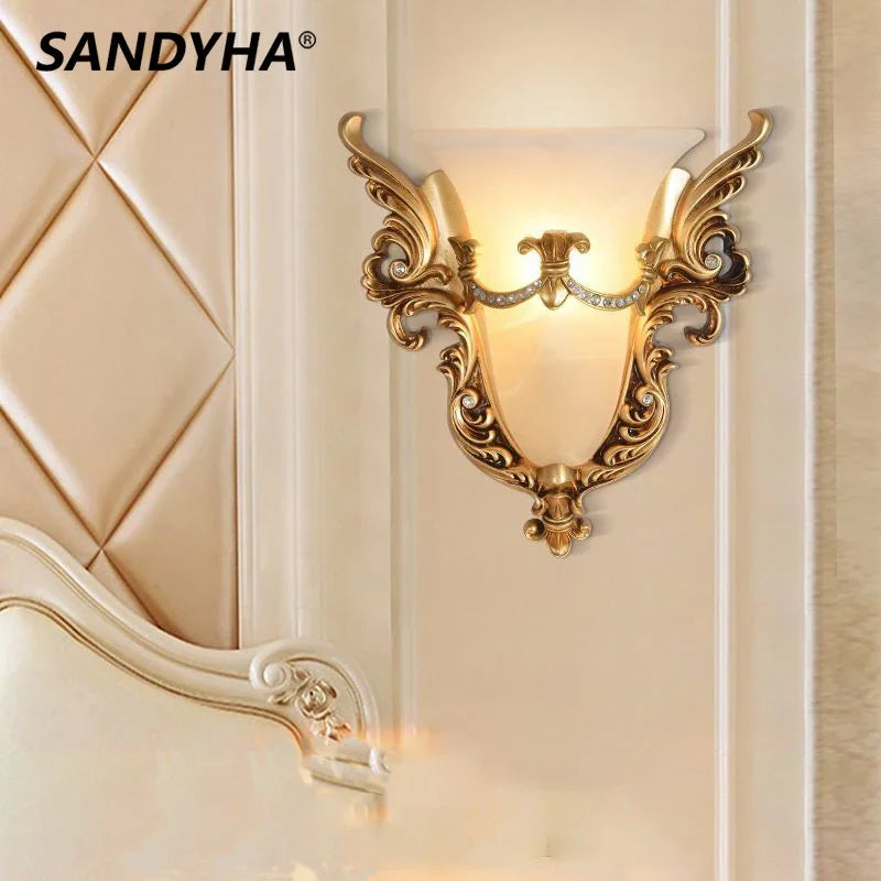 Afralia™ Nordic Retro Rome Angel Pegasus Resin Wall Light for Home Decor