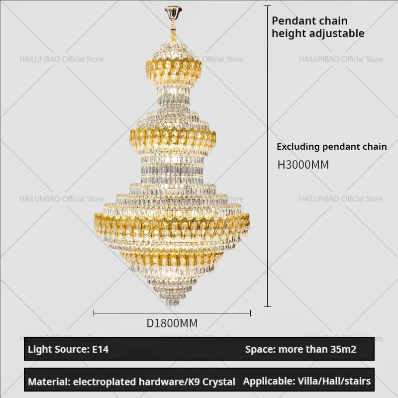Afralia™ Deluxe Crystal Chandelier for Chic European Villa Living Room & Hotel Luxury
