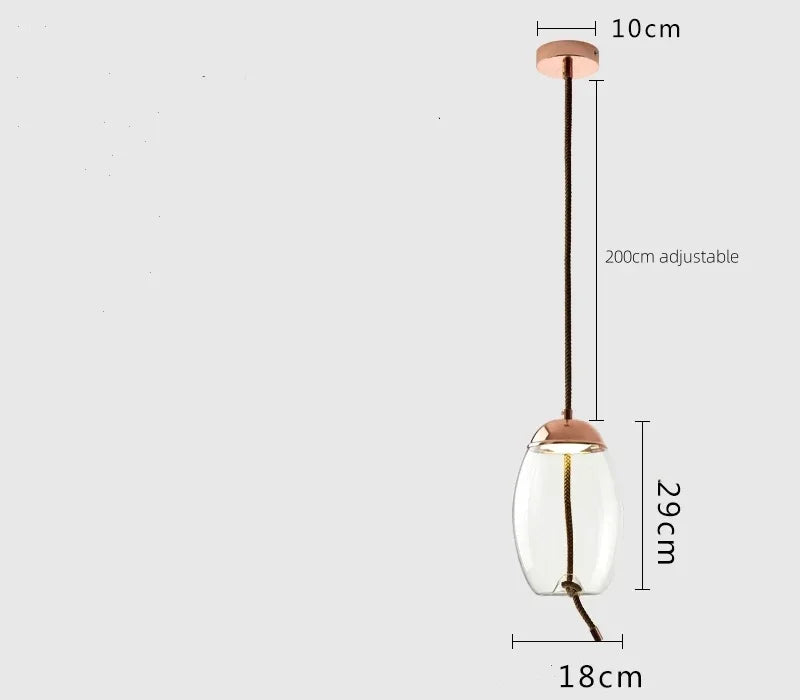 Afralia™ Modern LED Glass Chandelier for Living Room Bedroom Kitchen Pendant Lamp