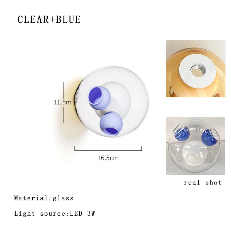 Afralia™ Glass Wall Sconce LED Light Fixture for Living Room & Aisle Decor