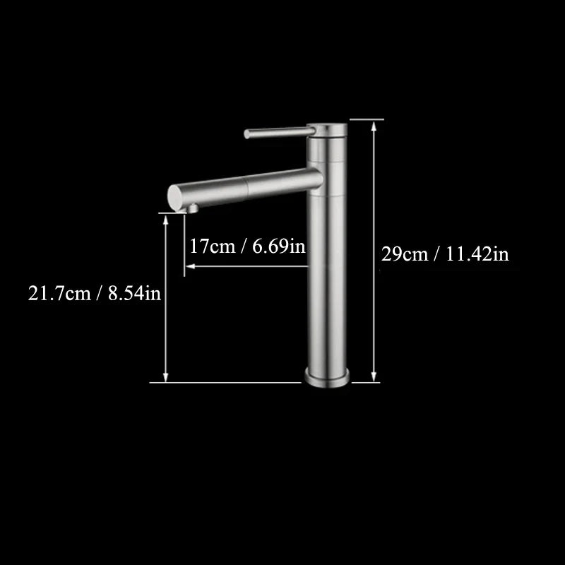 Afralia™ 360 Rotating Basin Faucet Deck Mounted Single Handle Mixer Tap