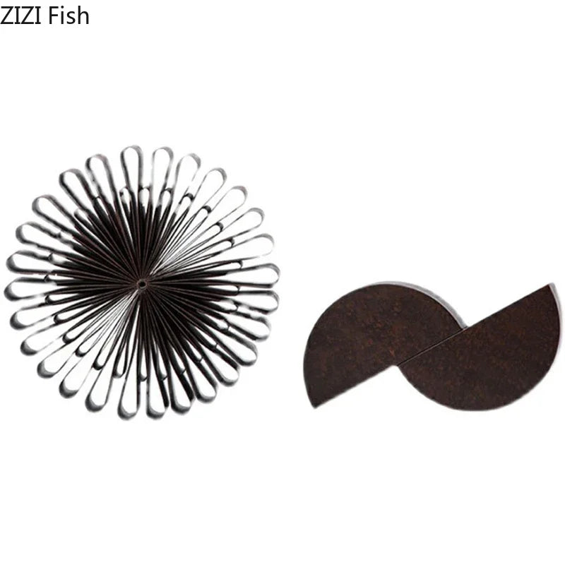 Afralia™ Metal Flower Geometric Ornaments Desk Decor Modern Abstract Art Room Aesthetic