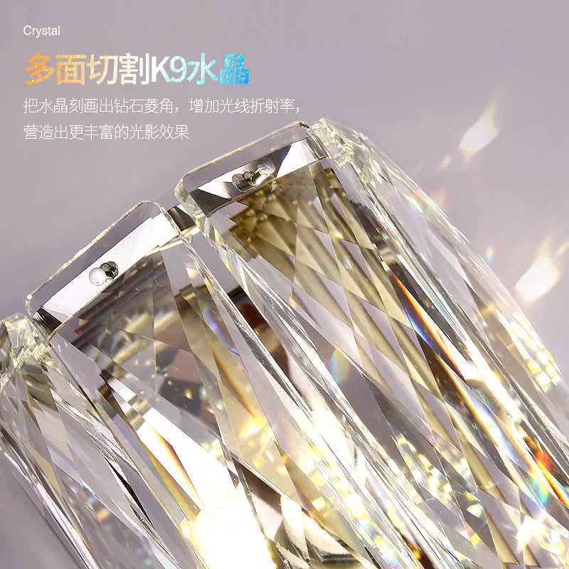 Afralia™ Crystal Wall Lamp: Elegant Living Room TV Background Bedroom Bedside Light