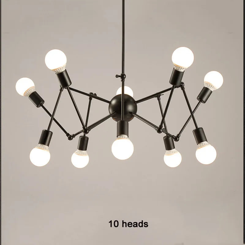 Afralia™ Spider Chandelier: Industrial Style Retro Iron Pendant Lamp for Living Room & Clothing Shop