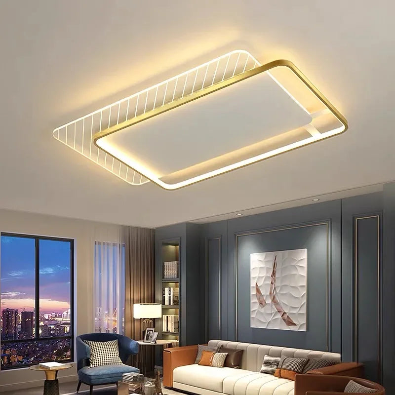 Afralia™ Modern LED Ceiling Lights for Bedroom Living Room Kitchen Study Square Round Lamp