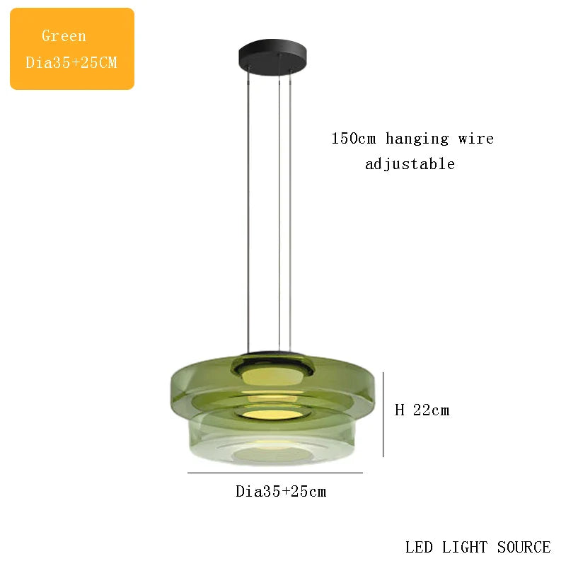 Afralia™ Glass Plate Ceiling Pendant Lights LED Fixture