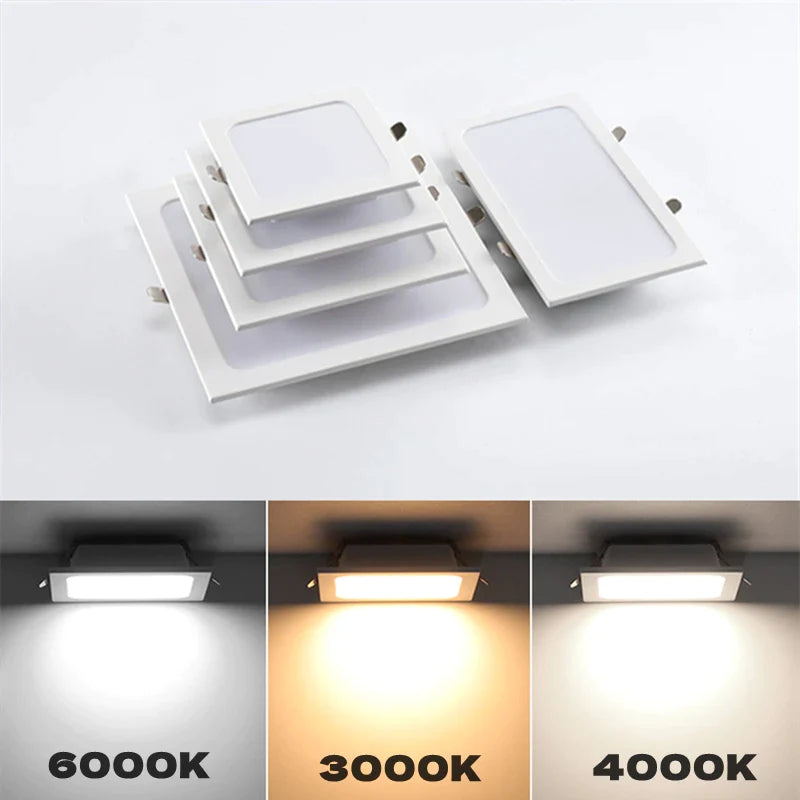 Afralia™ Square LED Downlights: Ultra-thin 9W/12W/24W Ceiling Panel Lamps for Kitchen, Living Room & Bedroom