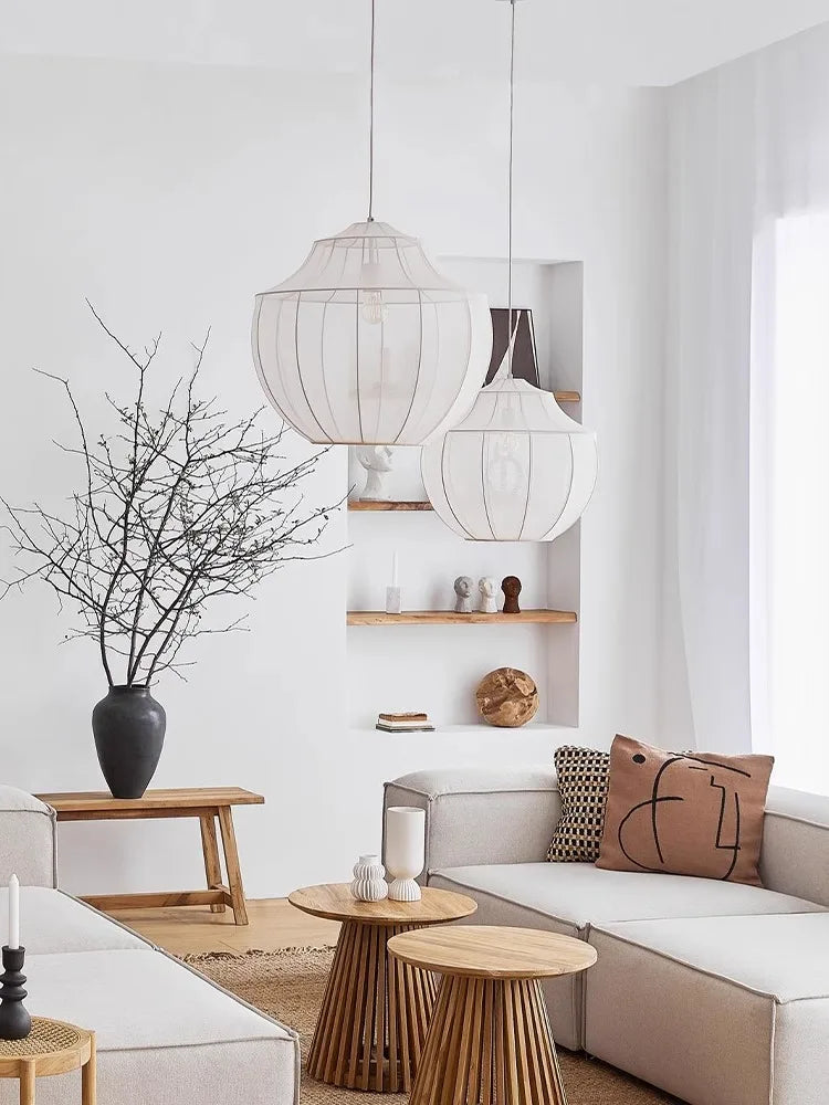 Nordic Fabric Pendant Lights Minimalism by Afralia™ - Stylish Hanging Lamp for Home Decor