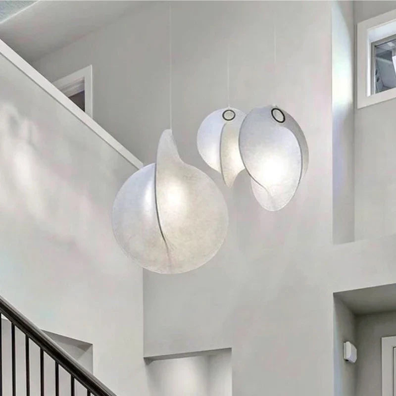 Afralia™ Silk Shell Pendant Lamp: Japanese Style, Simple Design for Living Room, Bedroom, Kitchen