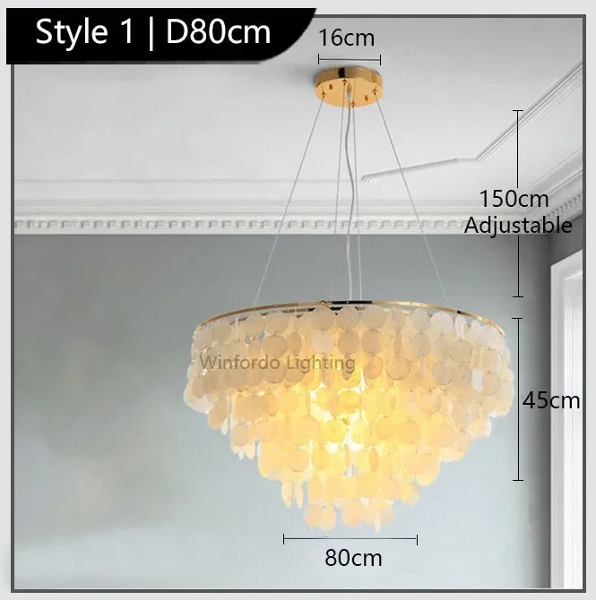 Afralia™ Modern White Acrylic Shell Pendant Light for Luxury Home Decor