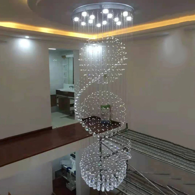 Afralia™ Crystal Chandelier: Modern LED Staircase Light for Living Room and Lobby