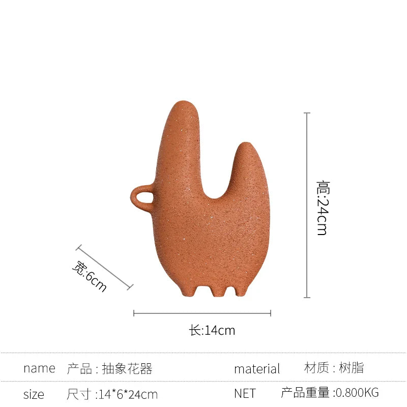 Afralia™ Golden Ring Black and White Striped Abstract Resin Figurines Home Decor