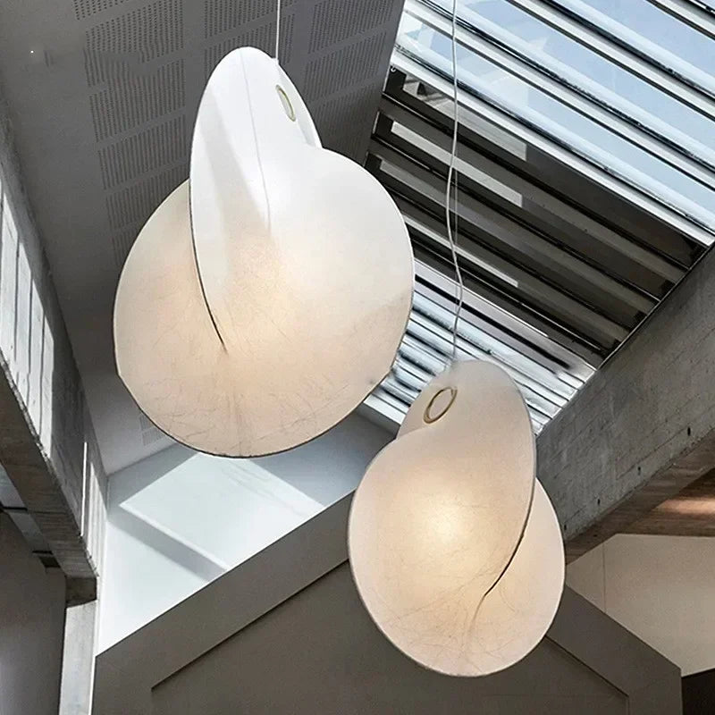 Afralia™ Nordic Silk Chandelier Pendant Lights for Foyer Bedroom Bar, LED Droplight Fixtures