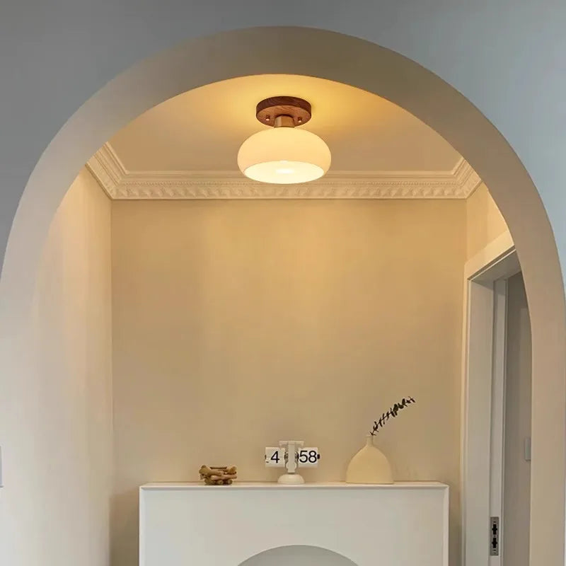 Afralia™ LED Wood Canopy Ceiling Lamp Modern Living Room Light Fixtures