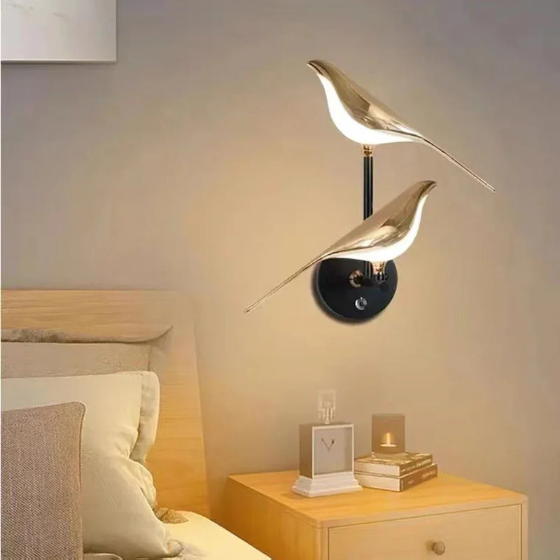 Afralia™ Nordic LED Gold Magpie Bird Wall Lamp: Illuminate Your Space with Avian Elegance