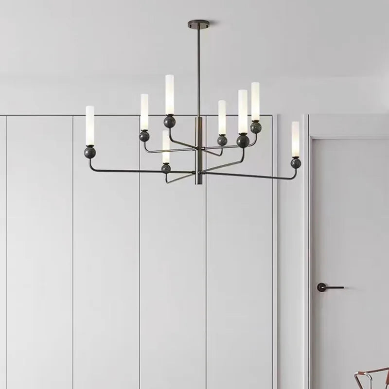 Afralia™ Marble Ball Brass Chandelier: Modern & Simple Parlor Dining Bedroom Lighting