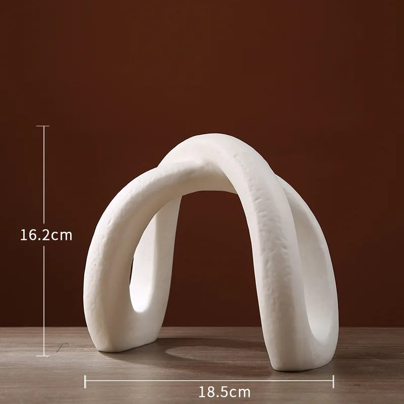 Afralia™ Infinity Symbol White Ceramic Sculpture - Nordic Modern Art Decor for Home and Office