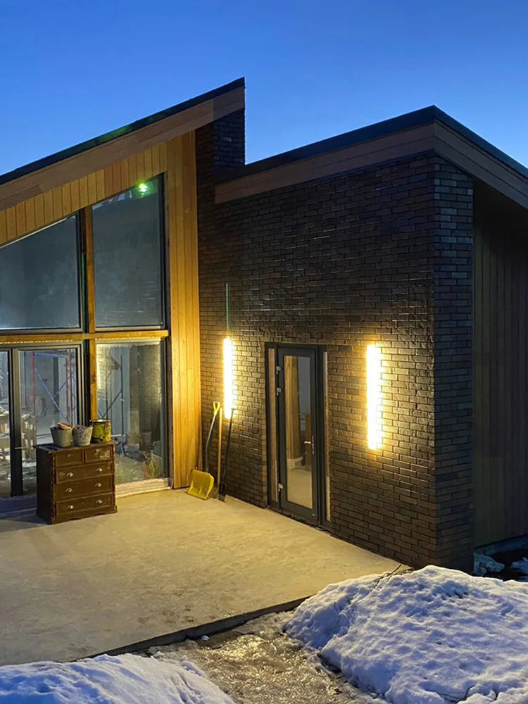 Afralia™ Black Waterproof LED Wall Light | Minimalist Outdoor Garden Balcony Terrace Decor