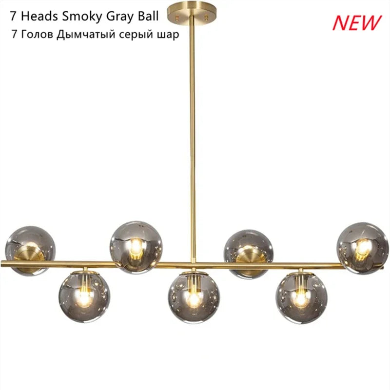 Afralia™ Glass Ball Chandeliers LED Pendant Lights for Home Decor