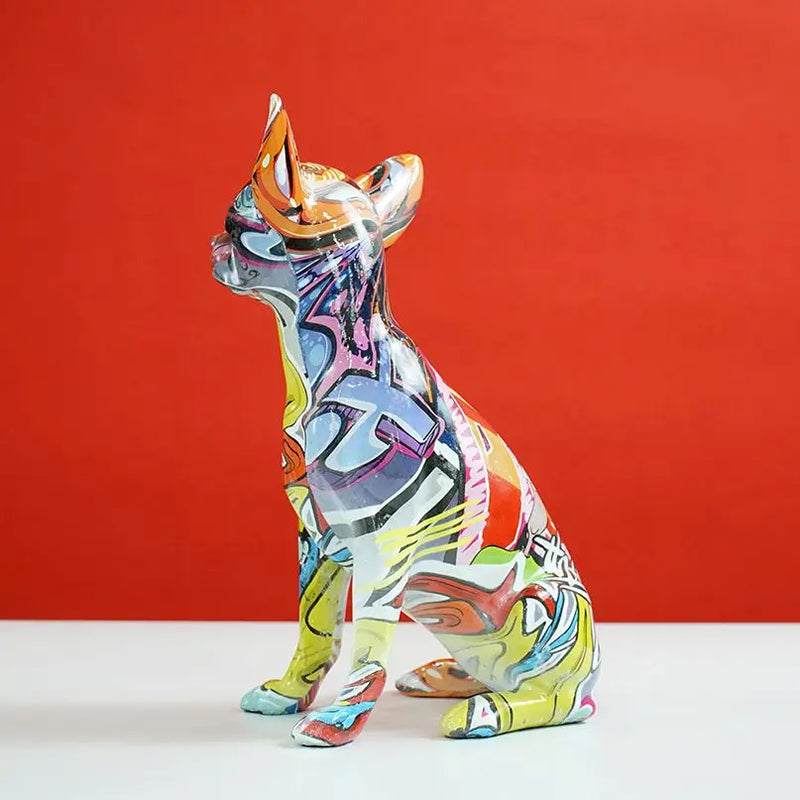 Afralia™ Chihuahua Dog Sculpture Resin Statue Pop Art Modern Home Decor