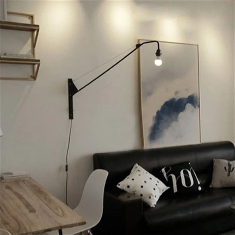 Afralia™ Industrial Pipe Swing Arm Wall Lamp for Loft Kitchen Decor